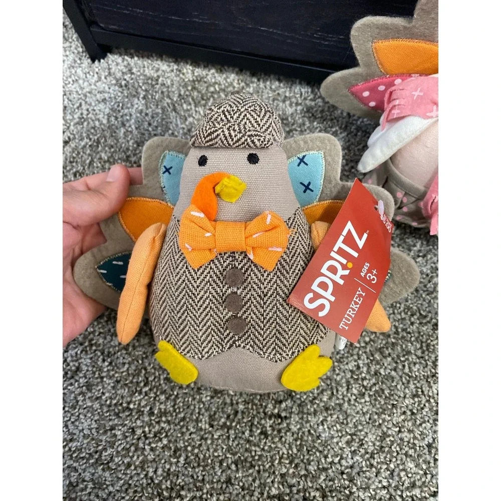 2020 Spritz‎ Target Turkey couple felt, fabric birds weighted plush